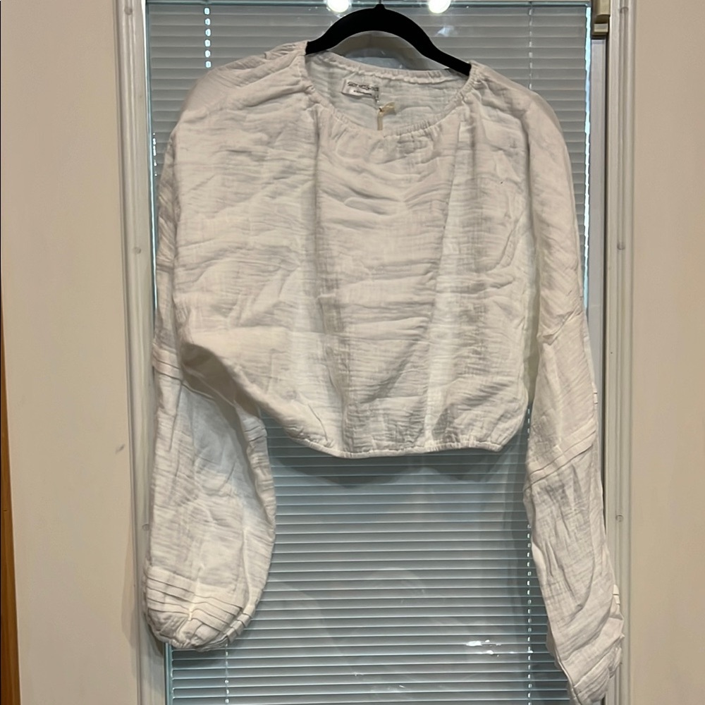 Lightweight White Cotton Peasant Blouse